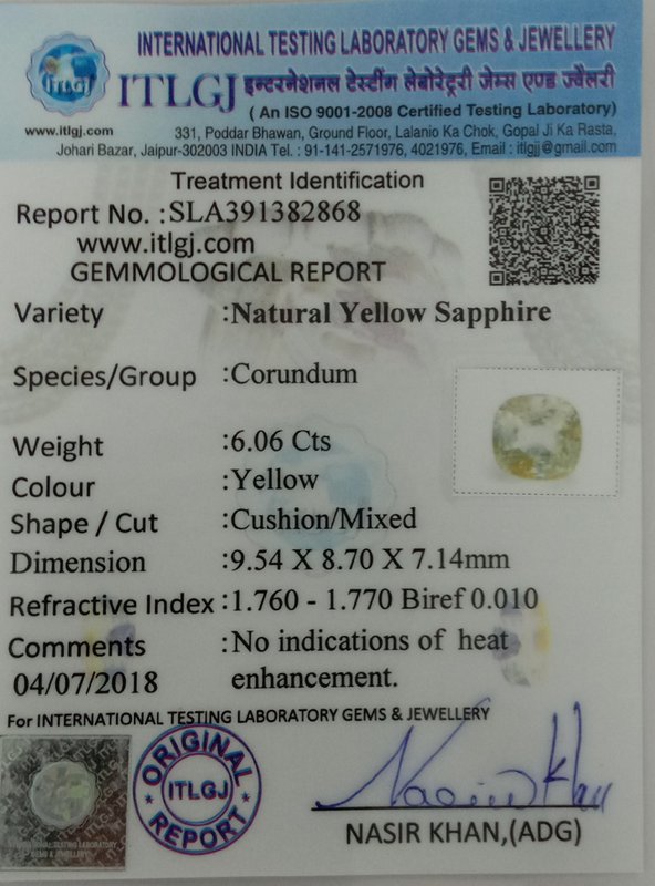 Yellow Sapphire - 6.06 Carat
