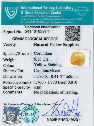 Yellow Sapphire - 6.15 Carat