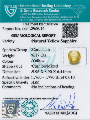 Yellow Sapphire - 6.17 Carat
