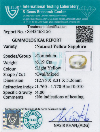 Yellow Sapphire - 6.19 Carat