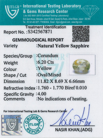 Yellow Sapphire - 6.2 Carat