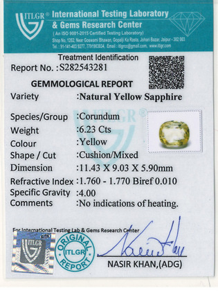 Yellow Sapphire - 6.23 Carat