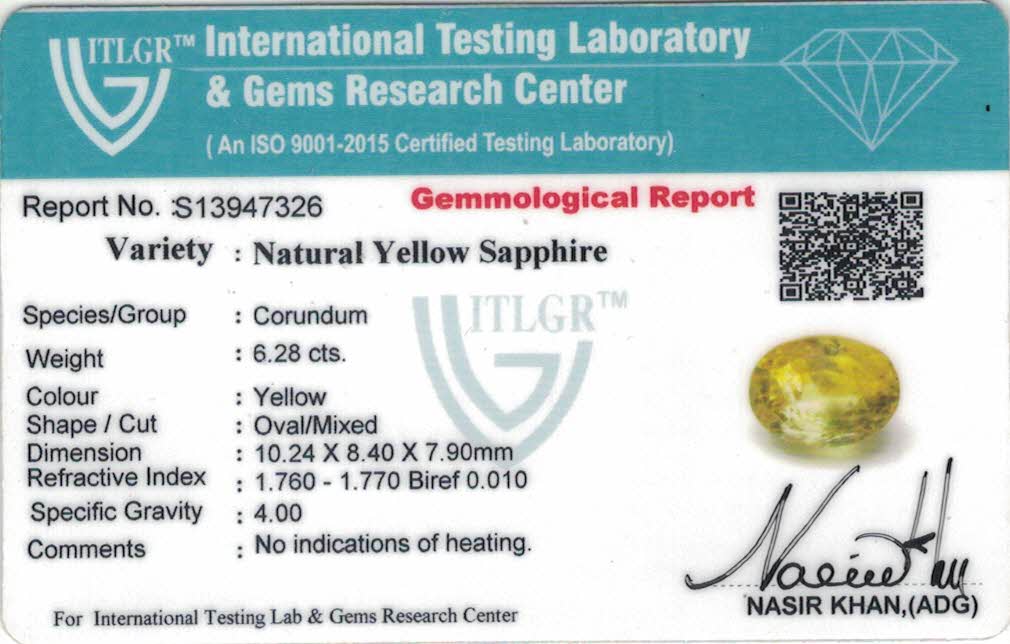 Yellow Sapphire - 6.28 Carat