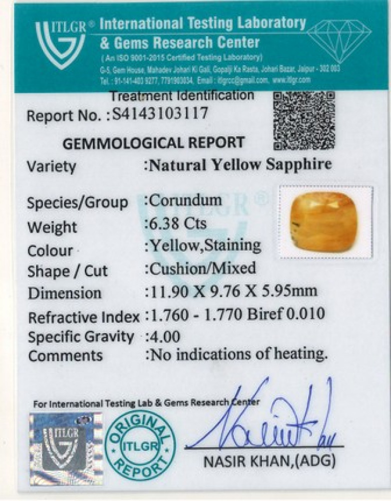 Yellow Sapphire - 6.38 Carat