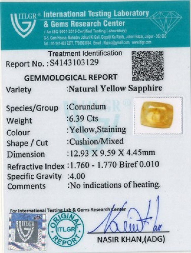 Yellow Sapphire - 6.39 Carat