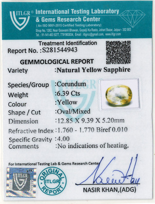 Yellow Sapphire - 6.39 Carat