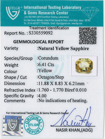 Yellow Sapphire - 6.41 Carat