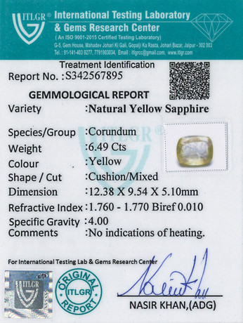 Yellow Sapphire - 6.49 Carat
