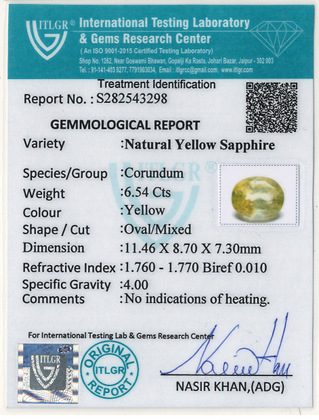 Yellow Sapphire - 6.54 Carat