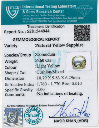 Yellow Sapphire - 6.6 Carat