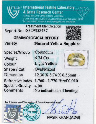 Yellow Sapphire - 6.74 Carat