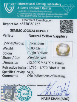 Yellow Sapphire - 6.83 Carat