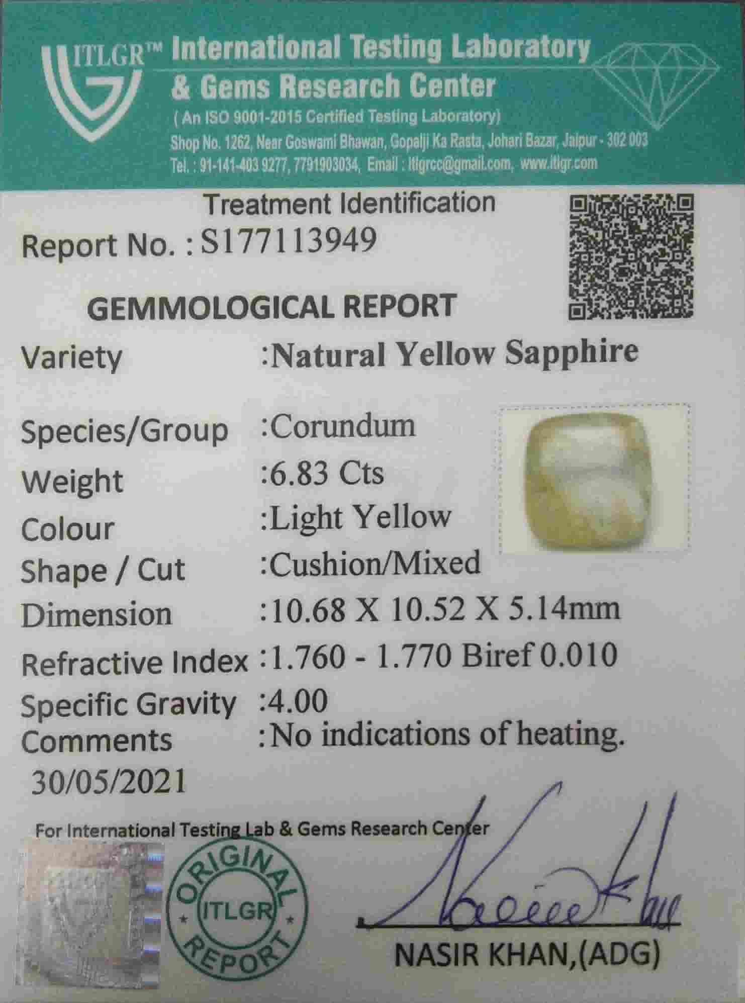 Yellow Sapphire - 6.83 Carat