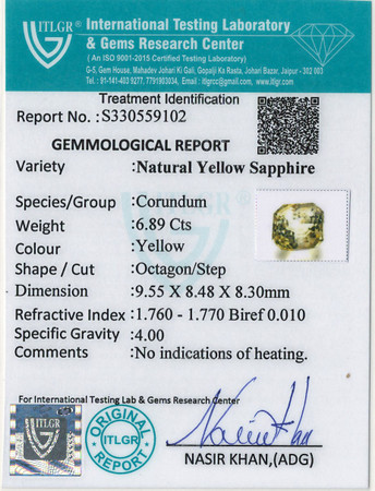 Yellow Sapphire - 6.89 Carat