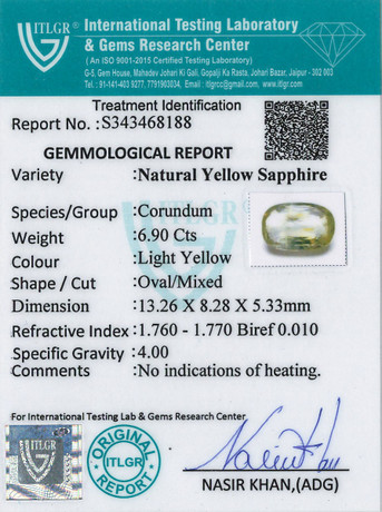 Yellow Sapphire - 6.9 Carat
