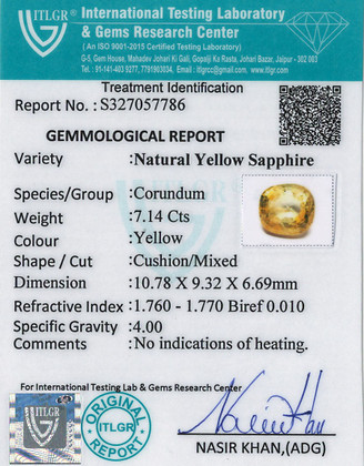 Yellow Sapphire - 7.14 Carat