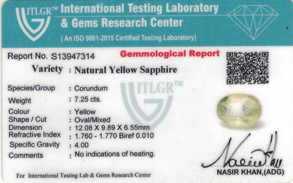 Yellow Sapphire - 7.25 Carat
