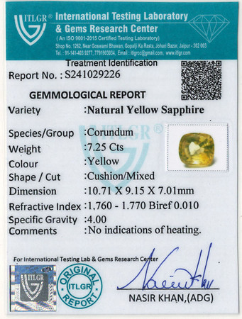 Yellow Sapphire - 7.25 Carat