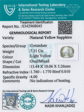 Yellow Sapphire - 7.31 Carat