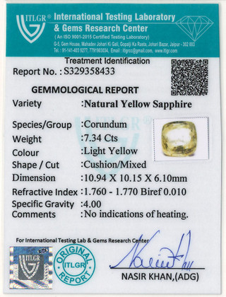 Yellow Sapphire - 7.34 Carat