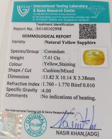 Yellow Sapphire - 7.41 Carat