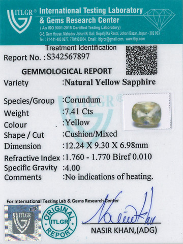 Yellow Sapphire - 7.41 Carat