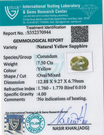 Yellow Sapphire - 7.5 Carat