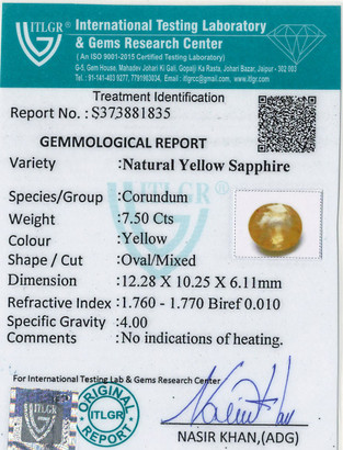Yellow Sapphire - 7.5 Carat