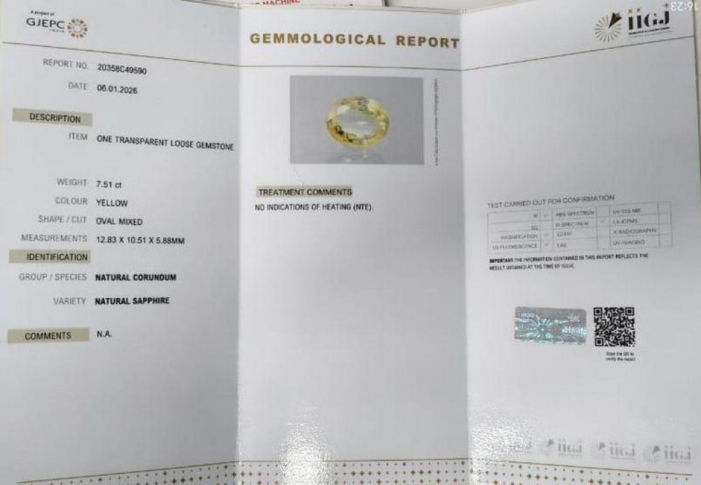 Yellow Sapphire - 7.51 Carat