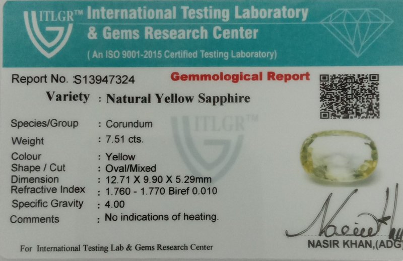 Yellow Sapphire - 7.51 Carat