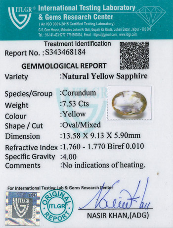Yellow Sapphire - 7.53 Carat