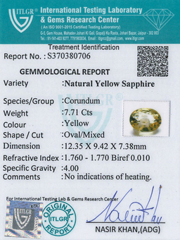 Yellow Sapphire - 7.71 Carat