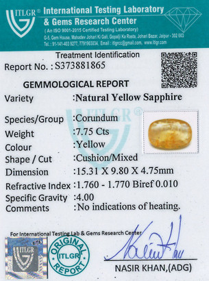 Yellow Sapphire - 7.75 Carat