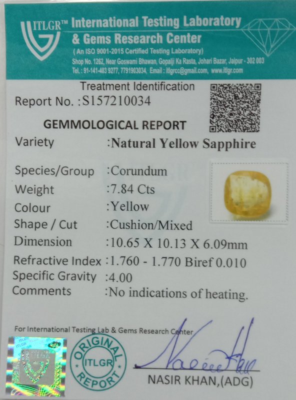 Yellow Sapphire - 7.84 Carat