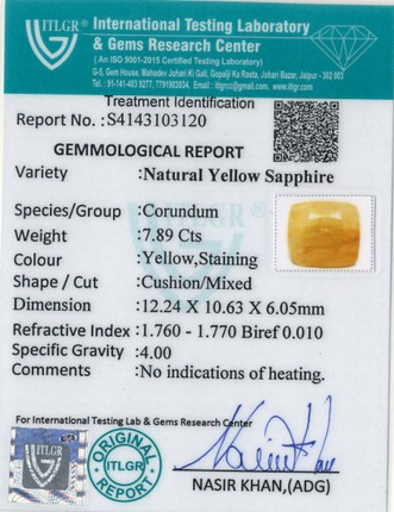 Yellow Sapphire - 7.89 Carat