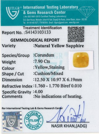 Yellow Sapphire - 7.9 Carat