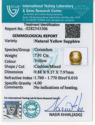 Yellow Sapphire - 7.91 Carat