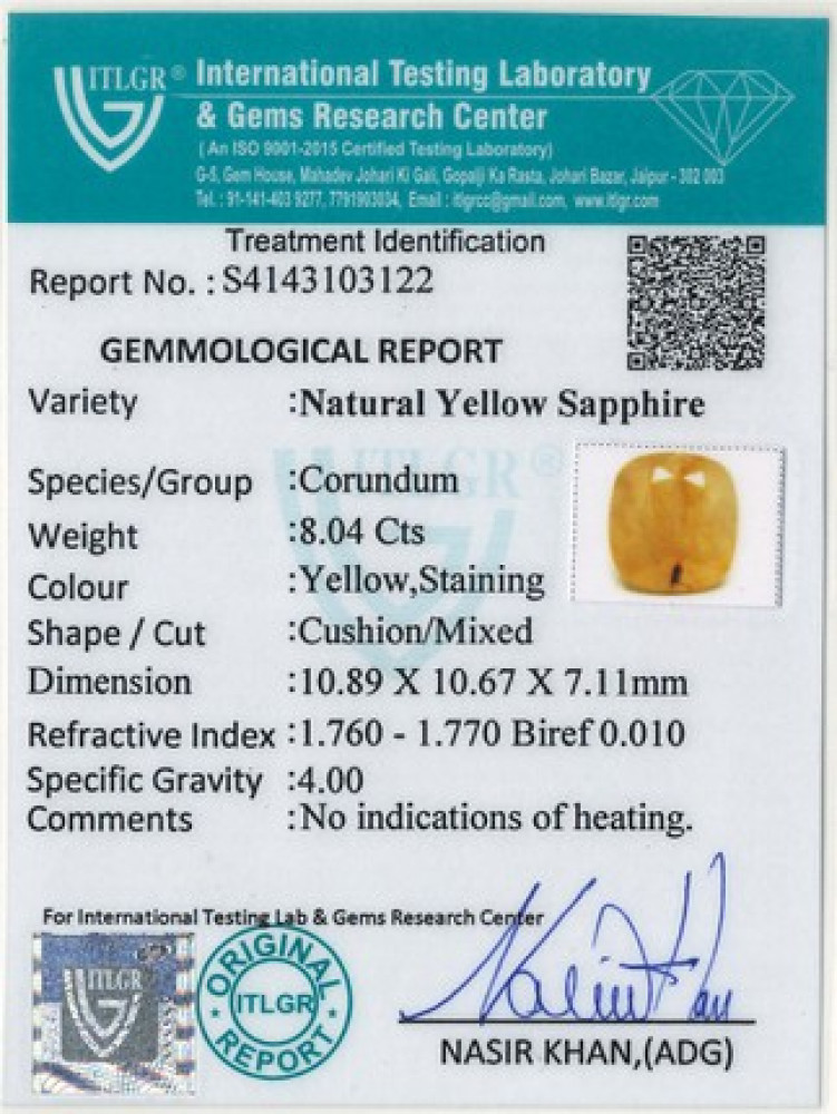 Yellow Sapphire - 8.04 Carat