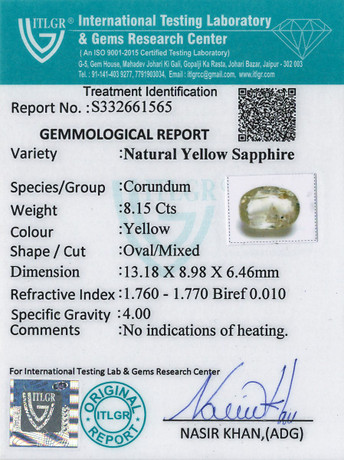Yellow Sapphire - 8.15 Carat
