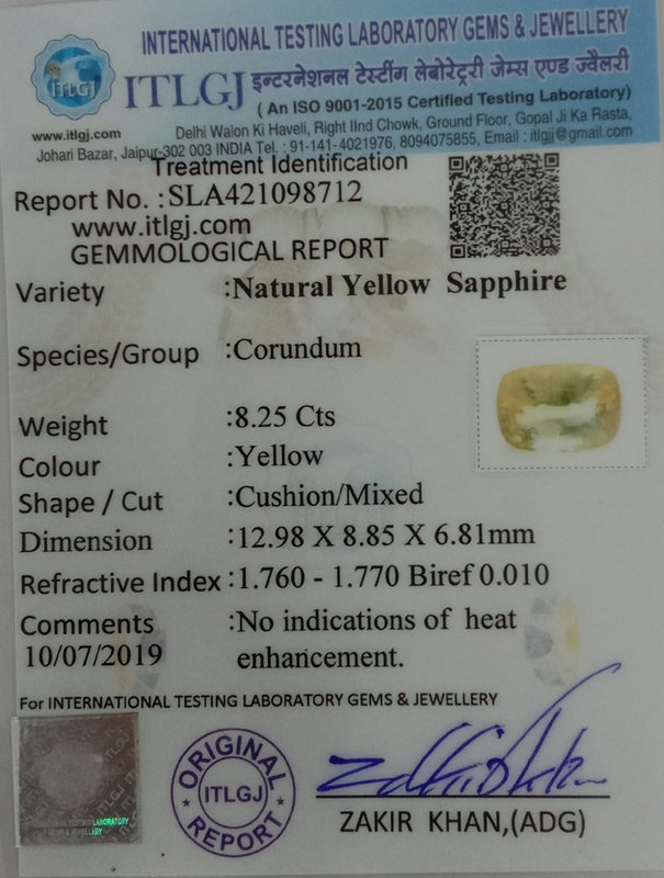 Yellow Sapphire - 8.25 Carat