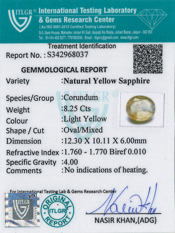 Yellow Sapphire - 8.25 Carat