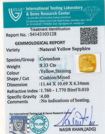 Yellow Sapphire - 8.33 Carat