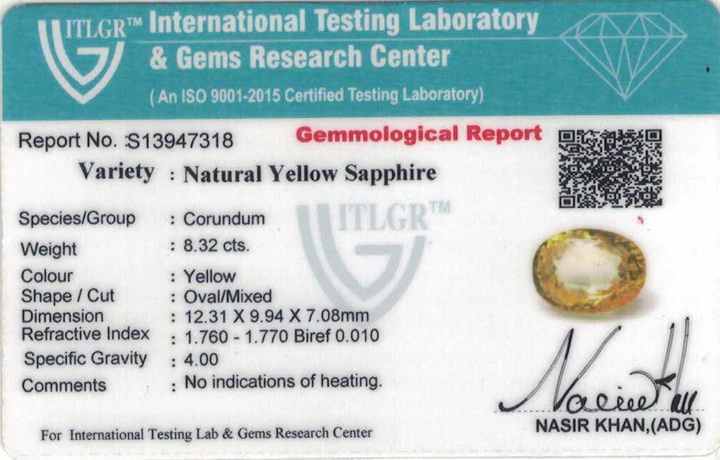 Yellow Sapphire - 8.33 Carat