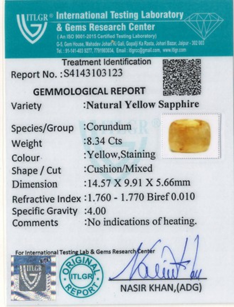 Yellow Sapphire - 8.34 Carat