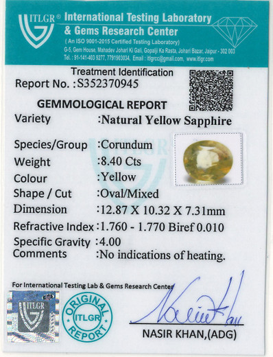 Yellow Sapphire - 8.4 Carat