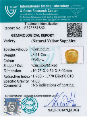 Yellow Sapphire - 8.41 Carat