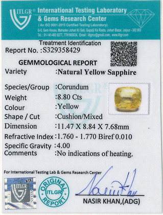 Yellow Sapphire - 8.8 Carat