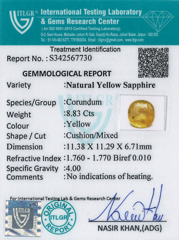 Yellow Sapphire - 8.83 Carat