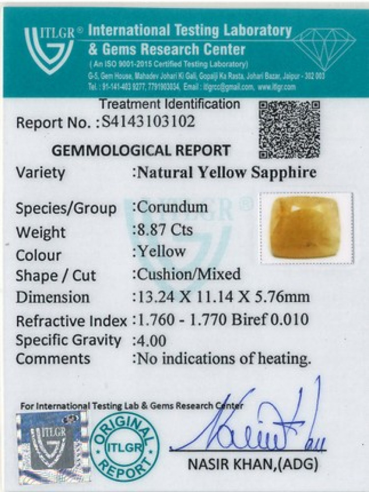 Yellow Sapphire - 8.87 Carat
