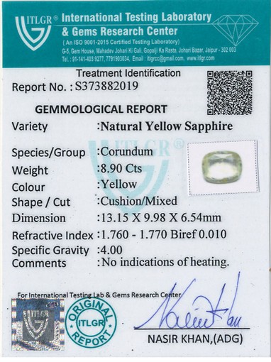 Yellow Sapphire - 8.9 Carat